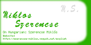 miklos szerencse business card