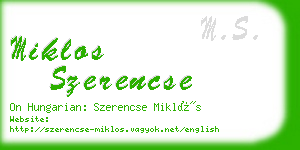 miklos szerencse business card